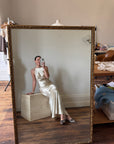 Vintage 90s Plein Sud Champagne Satin Halter Gown