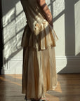 Vintage 20s Flapper Champagne Wedding Dress With Rosettes