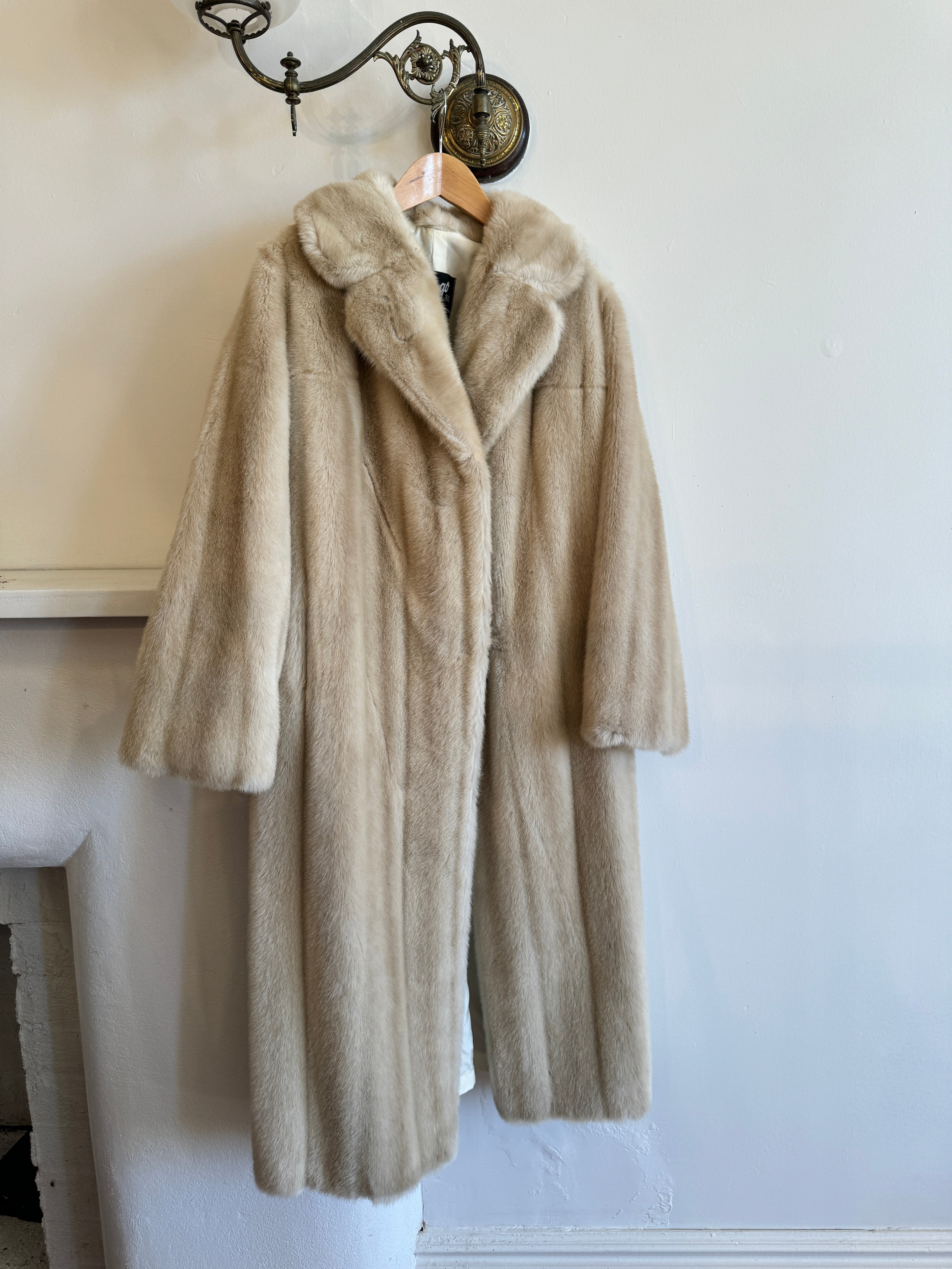 Vintage Champagne Faux Fur Coat