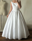 Vintage 90s Satin Princess Cut Wedding Dress