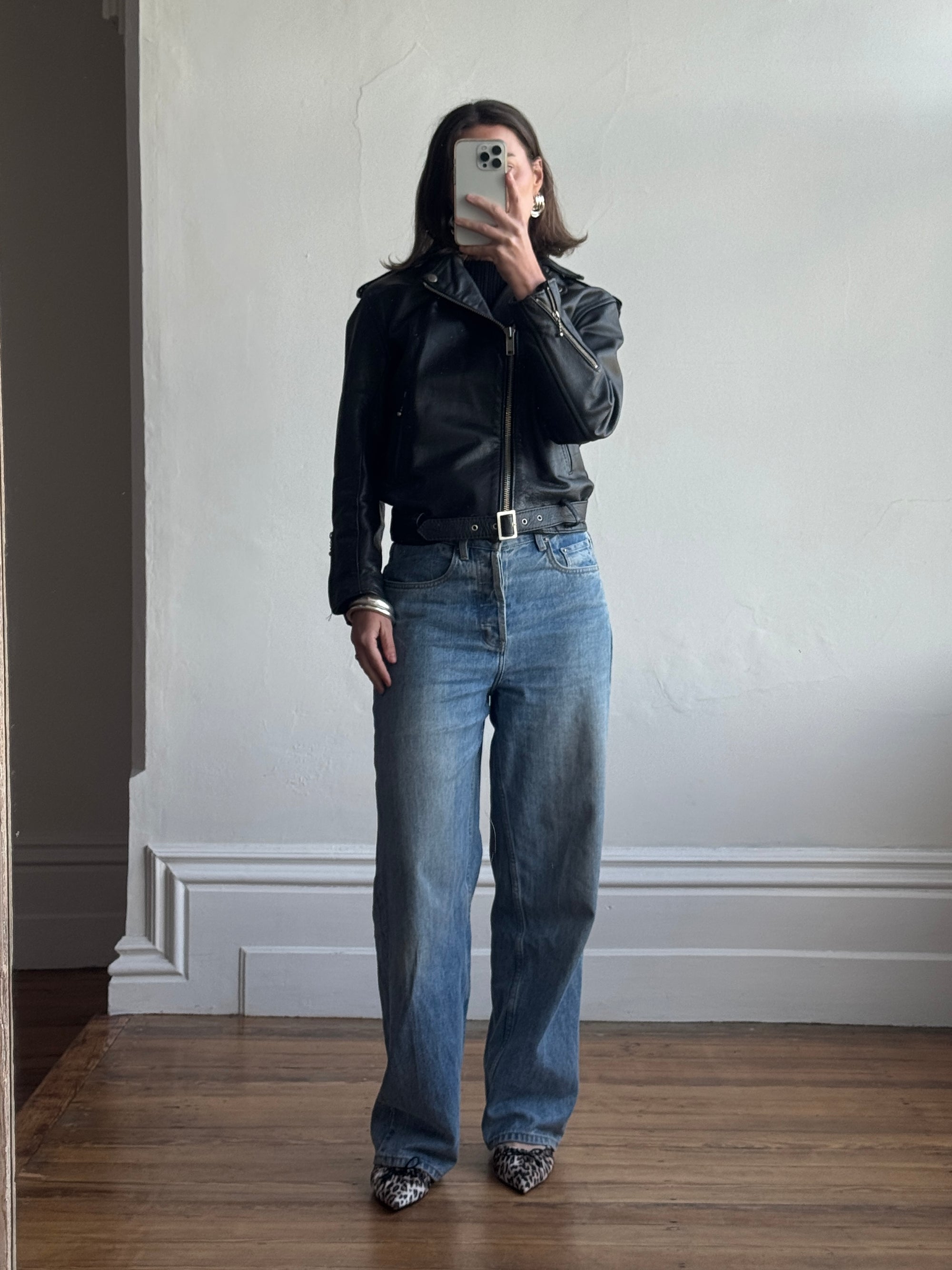 Vintage 90s Australian Made Leather Biker Jacket