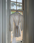 Vintage 70s Satin Jacquard Poet Sleeve Mini Dress