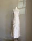 Vintage 90s Raw Silk Backless Bow Wedding Dress