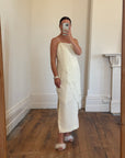 Vintage 90s Embroidered Column Wedding Dress