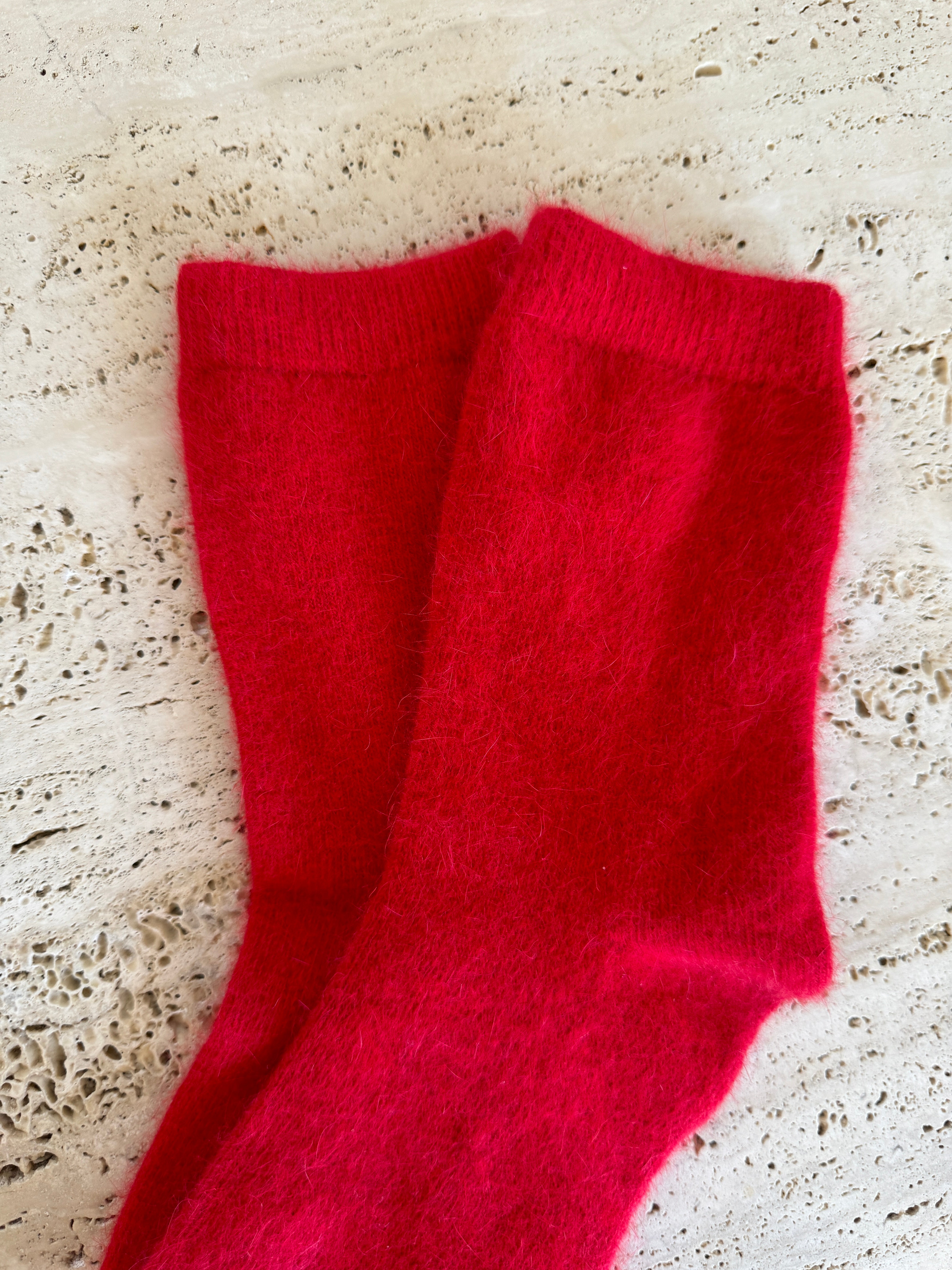 Paloma Red Wool and Angora Socks