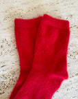 Paloma Red Wool and Angora Socks