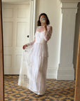 Vintage 70s Lace Long Sleeved High Neck Wedding Dress