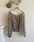 Vintage Y2K Blumarine Pure Silk Leopard Drawstring Blouse