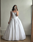 Vintage 90s Satin Princess Cut Wedding Dress