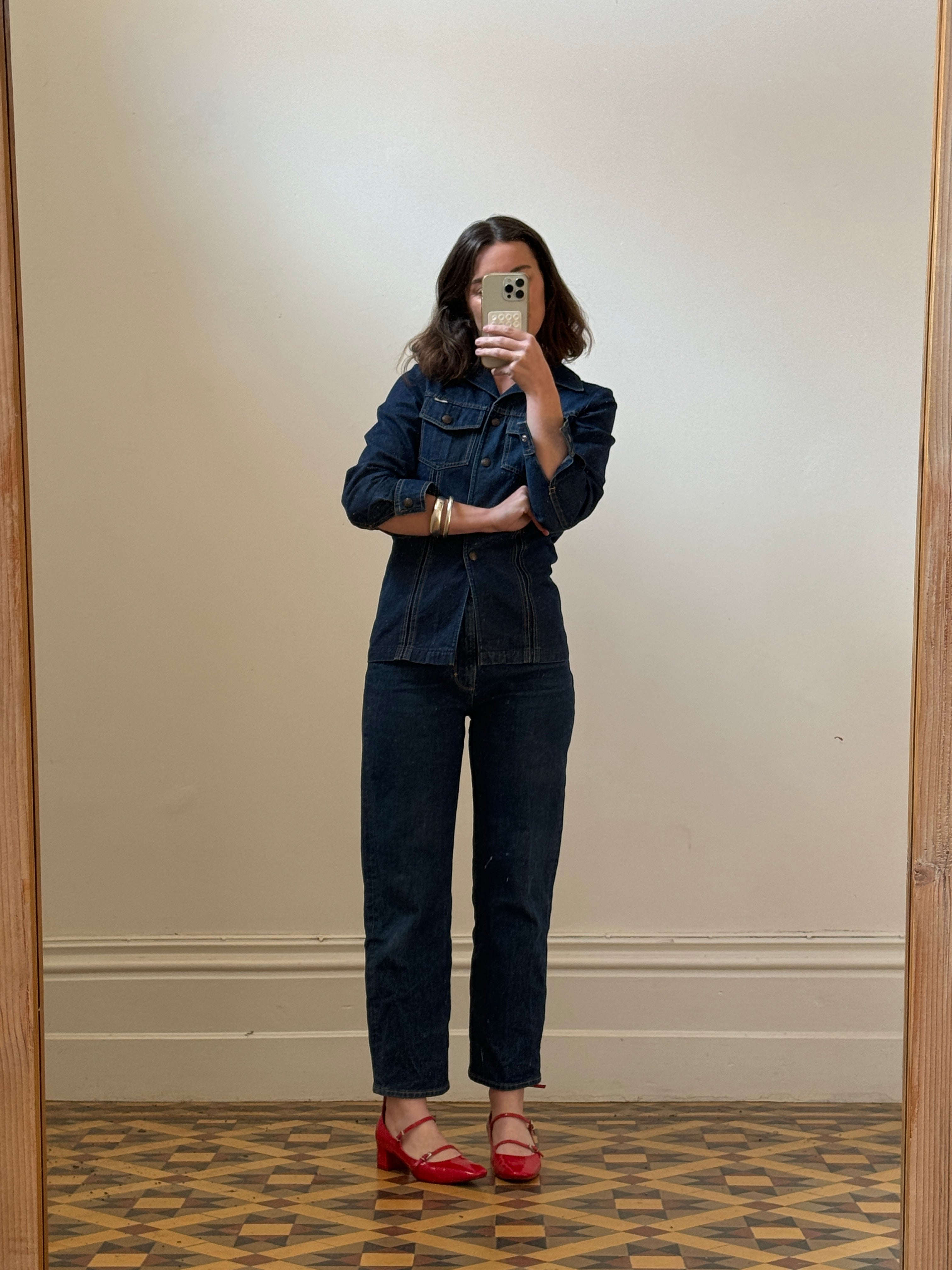 Vintage 90s Western Fitted Denim Shirt