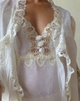 Vintage 60s Babydoll Peignoir Bridal Set Ivory