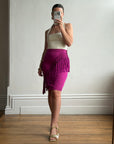 Vintage 80s Gianni Versace Couture Tassel Skirt Fuschia