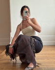 Vintage 90s Glitter Fairy Skirt Chocolate Noir