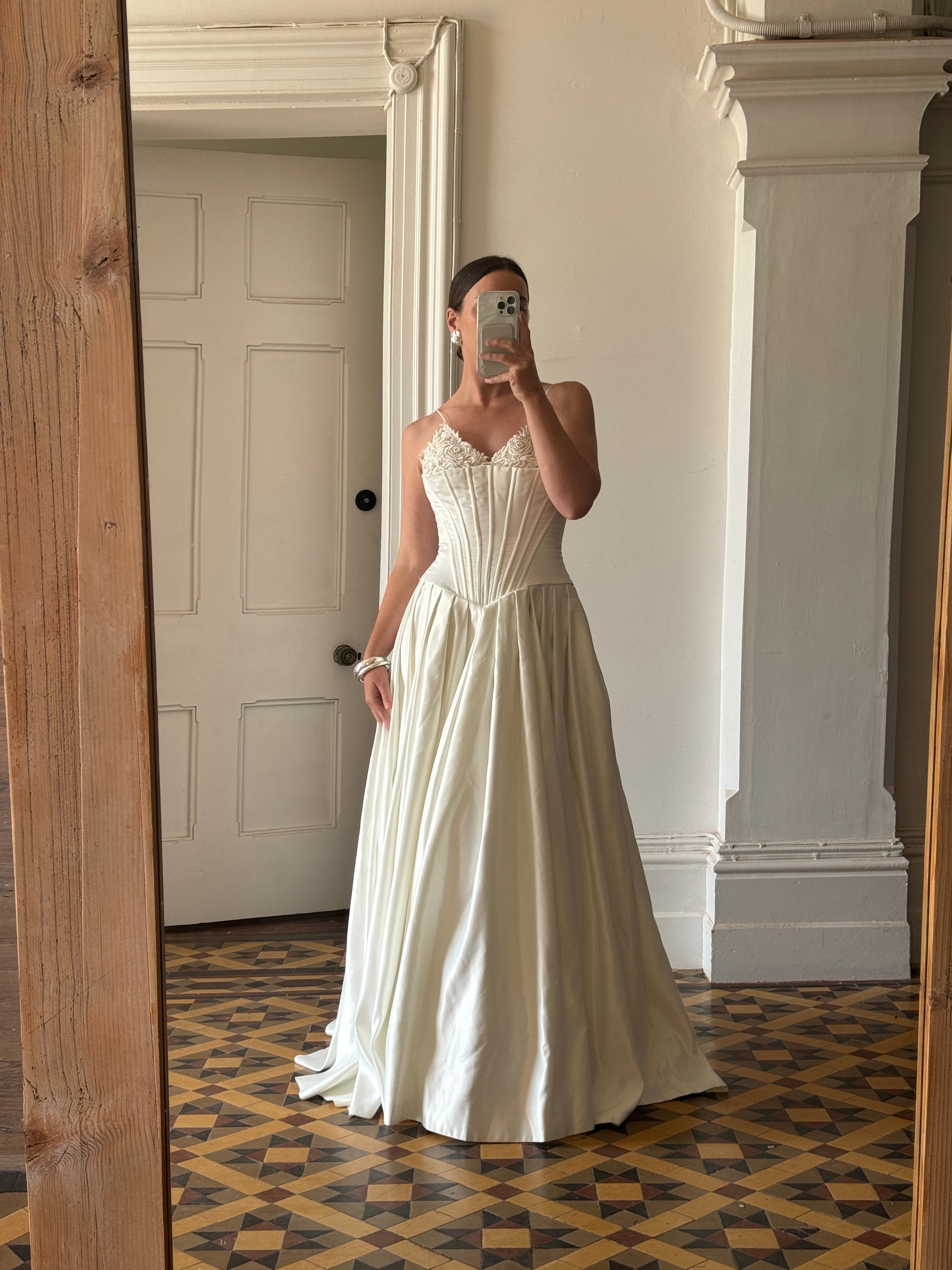 Vintage 1992 Corset Satin Wedding Gown