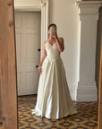 Vintage 1992 Corset Satin Strappy Wedding Gown