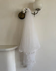 Vintage Mid Length Tulle Veil With Satin Headband