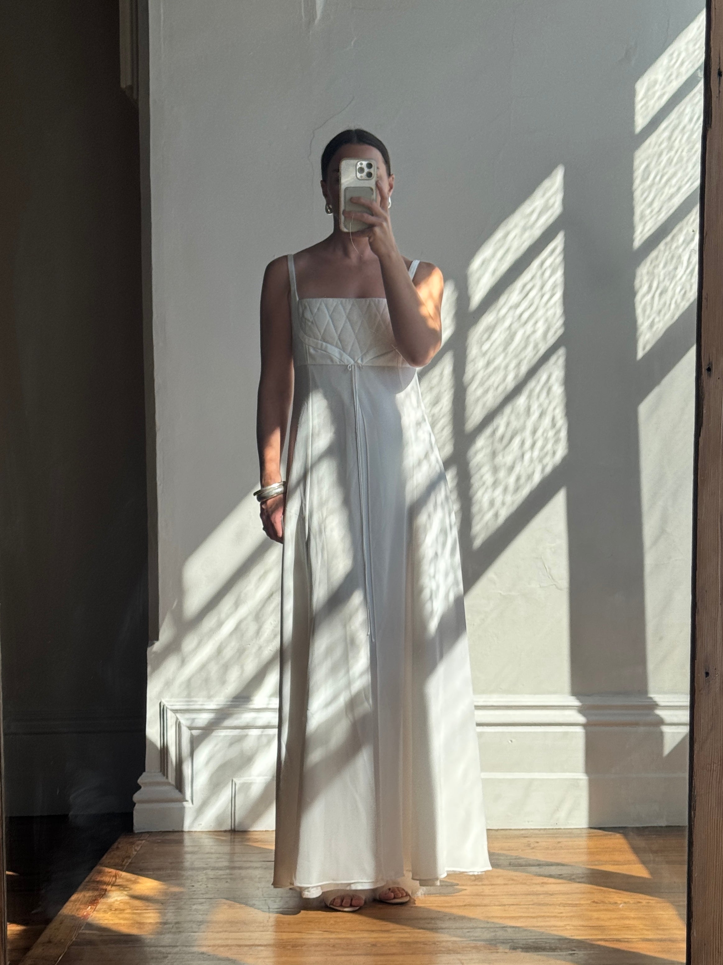 Vintage 90s Quilted Australian Made Slip Wedding Dress
