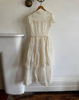 Vintage 50s Sheer Brodiere Anglaise Tiered Wedding Dress