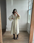 Vintage 70s Drapey Poolside Dress Creme