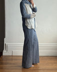 Vintage 70s 3 piece Chambray and Lace Western Set