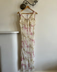Vintage 90s Milkmaid Dress Creme Floral