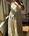 Vintage 70s Cotton Sundress Creme
