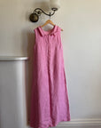 Vintage 80s Boat Neck Crinkle Dress Hot Pink