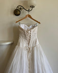 Vintage Y2K Pure Silk Drop Waist Princess Wedding Gown