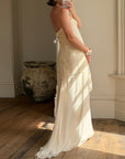 Vintage 90s Pure Silk Waterfall Strapless Bridal Gown