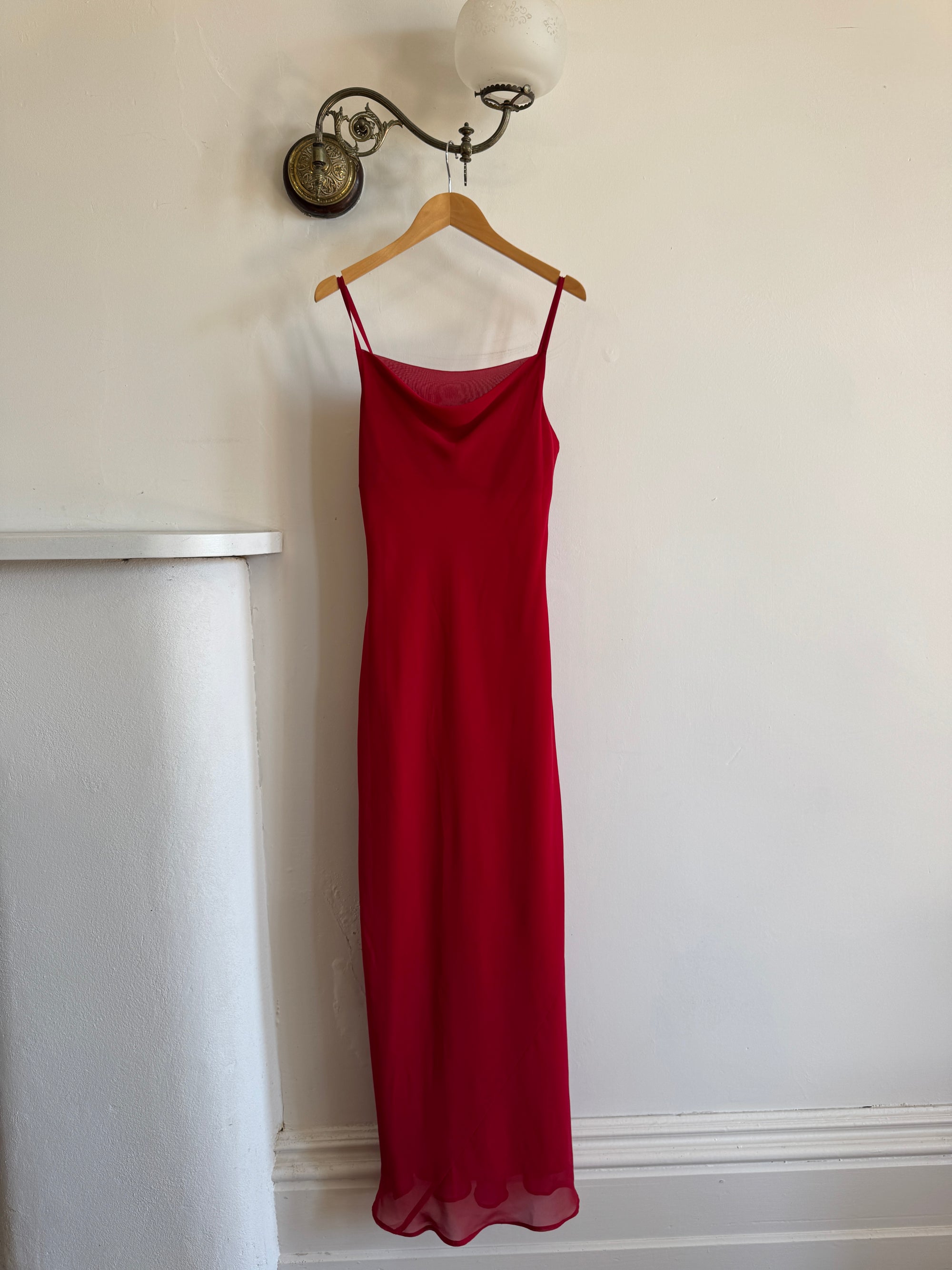 Vintage 90s Scarlett Cowl Neck Slip Dress
