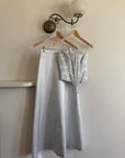Vintage 90s Ice Blue Satin Jacquard Corset and Skirt Set