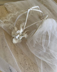 Vintage Mid Length Tulle Veil With Satin Headband