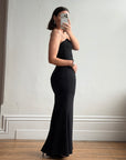 Vintage 90s Black Sleeveless Column Maxi Dress