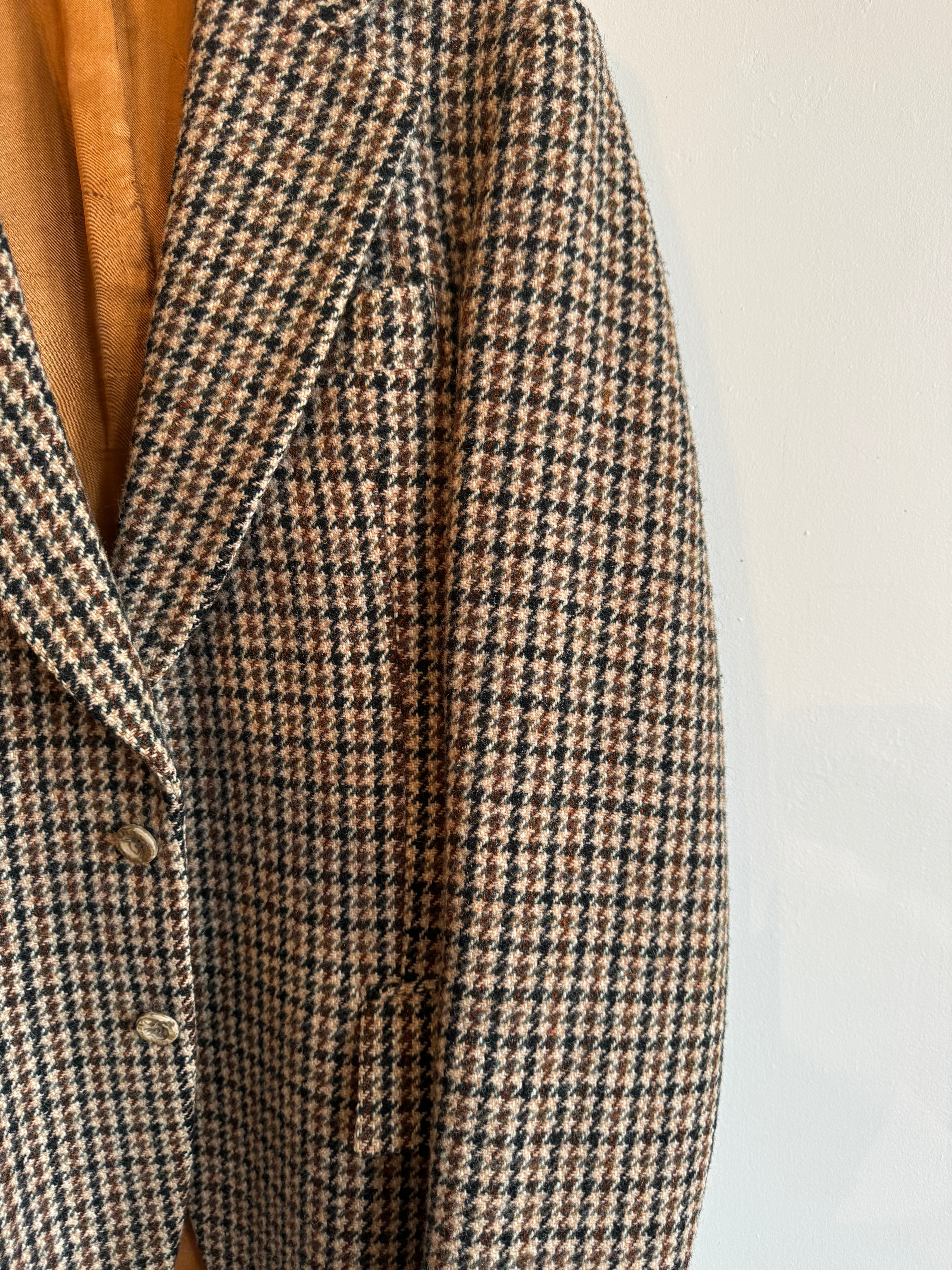 Vintage 90s Brown and Olive Tweed Wool Blazer