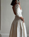 Vintage 80s Pure Silk Drop Waist Bridal Midi