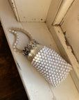 Vintage 60s Beaded Crochet Accordion Bag