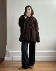 Vintage 90s Chocolate Suede Leather Boxy Jacket