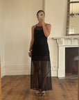 Vintage 90s Archival Jenny Bannister Sheer Slip Dress Noir