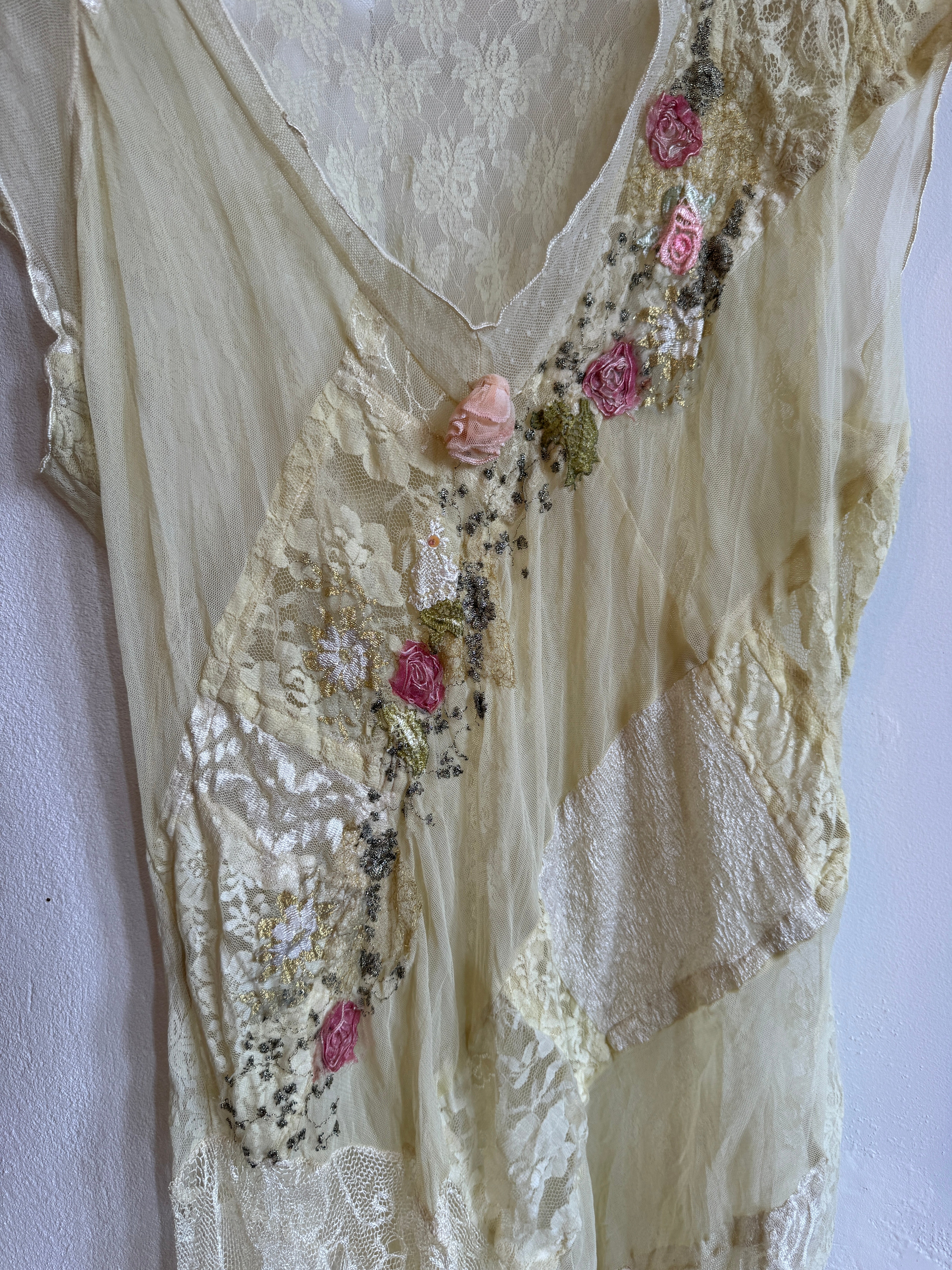 Vintage Sheer Lace Floral Fairy Top Buttercream