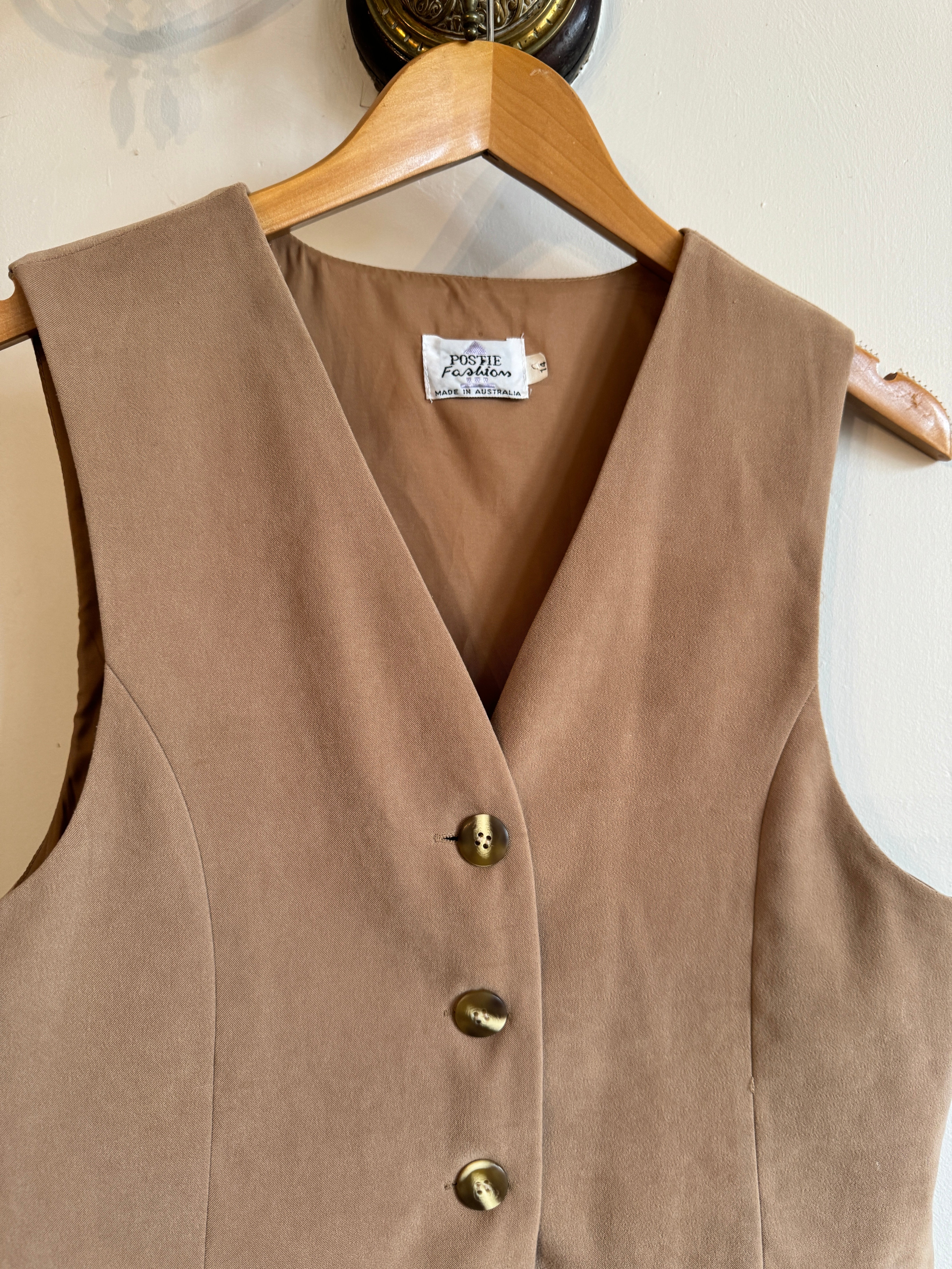 Vintage 90s Camel Tailored Vest