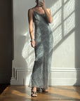 Vintage 90s Australian Made Cowl Neck Slip Dress Cool Leopard