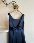 Vintage 90s Satin Bow Gown Navy