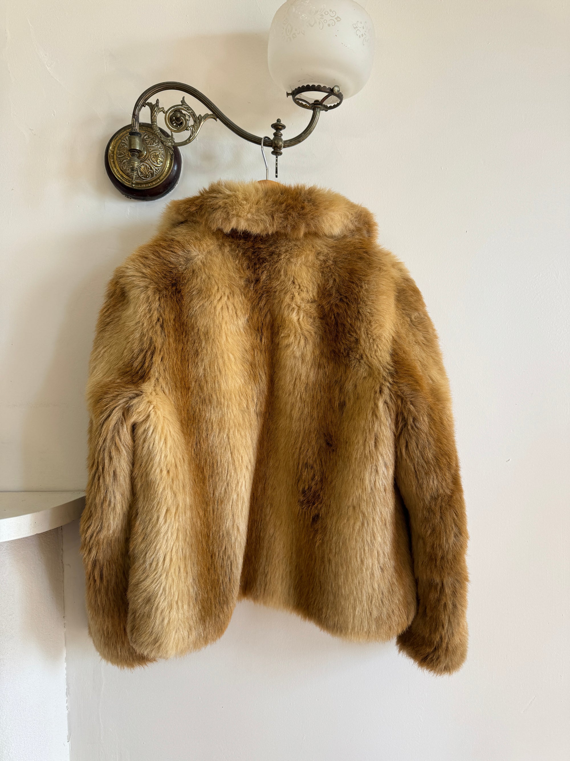 Vintage Australian Made Caramel Faux Fur coat