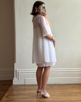 Vintage 80s Wedding Morning Lace Peignoir and Slip Set