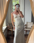 Vintage 60s Sequin and Crepe Slip Wedding Dress