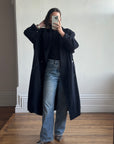 Vintage Australian Made Wool and Cashmere Oversized Coat Noir