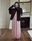 Vintage 70s Fringed Lace Up Leather Jacket Chocolate Noir