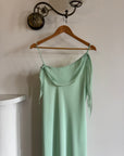 Vintage Y2K Asymmetric Chiffon Ruffle Dress Mint Green