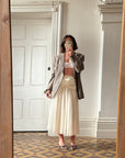 Vintage Satin and Chiffon Midi Bridal Skirt