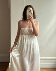Vintage 90s Christian Dior Babydoll Satin Slip Dress Ivory